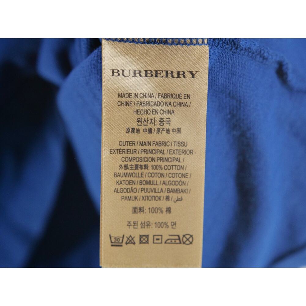 Burberry Brit Mens XXL 2XL Polo Shirt Blue Piqué Cotton Short Sleeve Casual - Picture 5 of 8